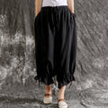 Pantaloni casual donna in cotone e lino, pantaloni larghi estivi leggeri con stile lantern, marca Valstrend.
