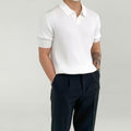 Maglia polo da uomo Valstrend in tessuto solido con maniche corte, stile casual e colorato, elegante e confortevole.