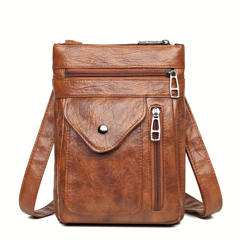 Borsa a tracolla vintage mini Valstrend, con più tasche retrò, casual e porta telefono per donna