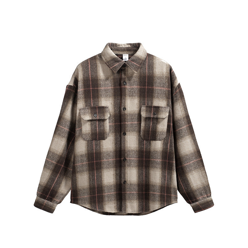 Camicia in similpelle retrò stile giapponese, abbigliamento da lavoro Valstrend, con dettagli vintage e design classico.
