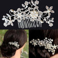 Spilla per capelli da sposa con perle e strass in stile europeo, in metallo alloy, ideale per matrimonio e accessori nuziali.