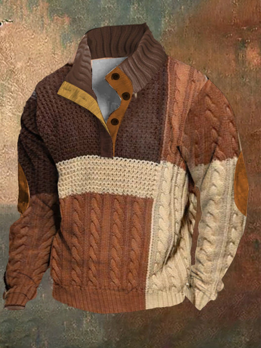 Maglione da uomo Valstrend shop in digitale primavera e autunno con zip, stile casual e stampa digitale.
