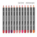 Matita labbra waterproof e a prova di sbavature Valstrend, 12 colori diversi, visibile con punta e tonalità vibranti.
