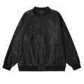 Giacca moto da uomo Valstrend in pelle PU primavera-estate, stile pilot, design moderno, abbigliamento casual e uniforme baseball