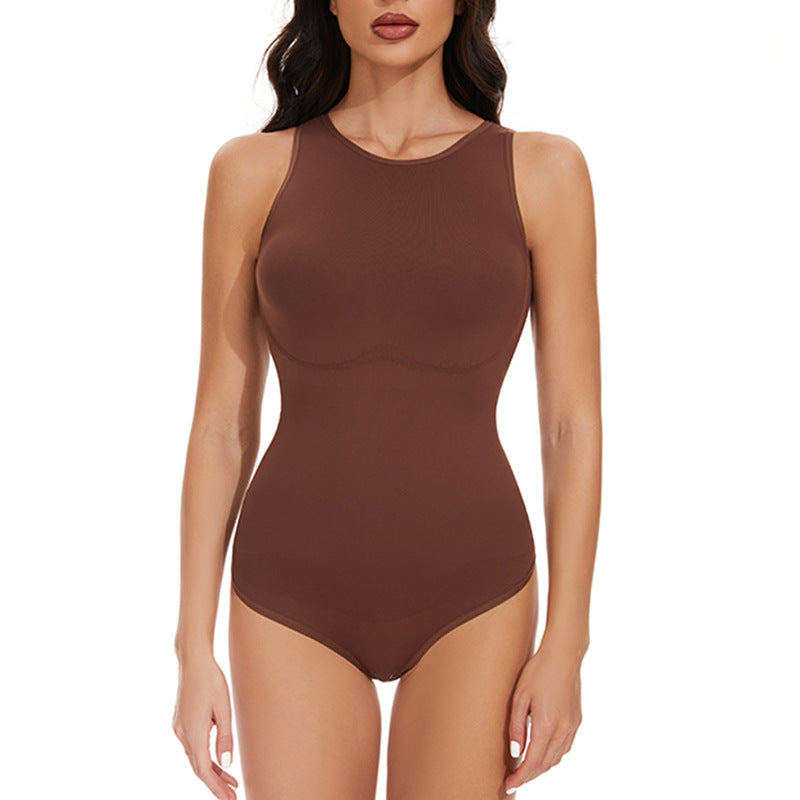 Completo jumpsuit donna Valstrend in tinta unita con scollo rotondo, vestibilità elegante e tessuto morbido.