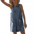 Comodo jumpsuit estivo senza maniche da donna Valstrend, vestibilità sciolta e stile casual per l'estate.