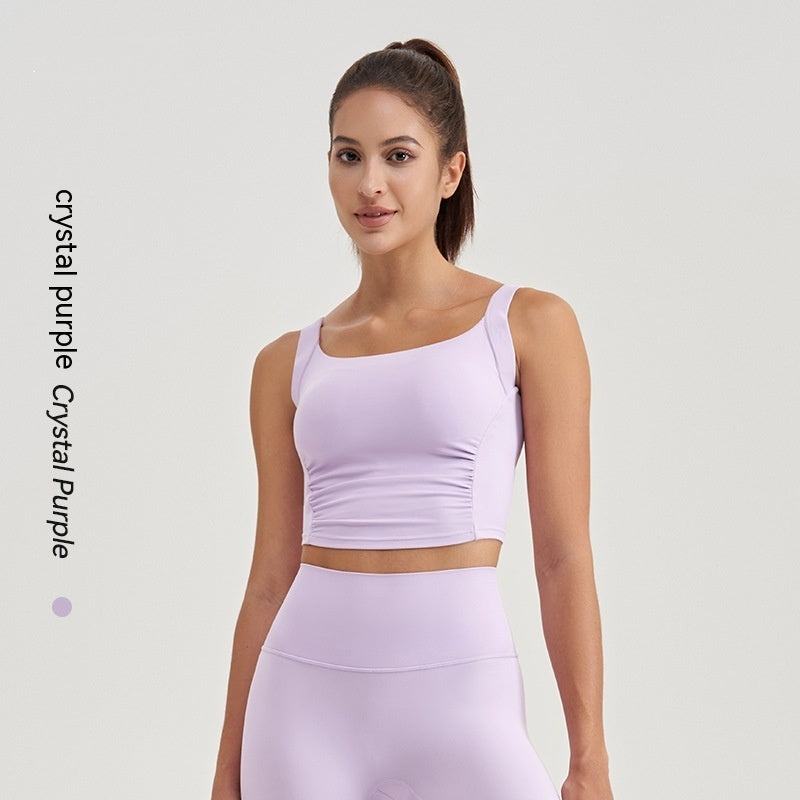 Reggiseno sportivo da donna Valstrend con supporto antiscivolo e imbottitura, ideale per corsa e allenamenti workout.