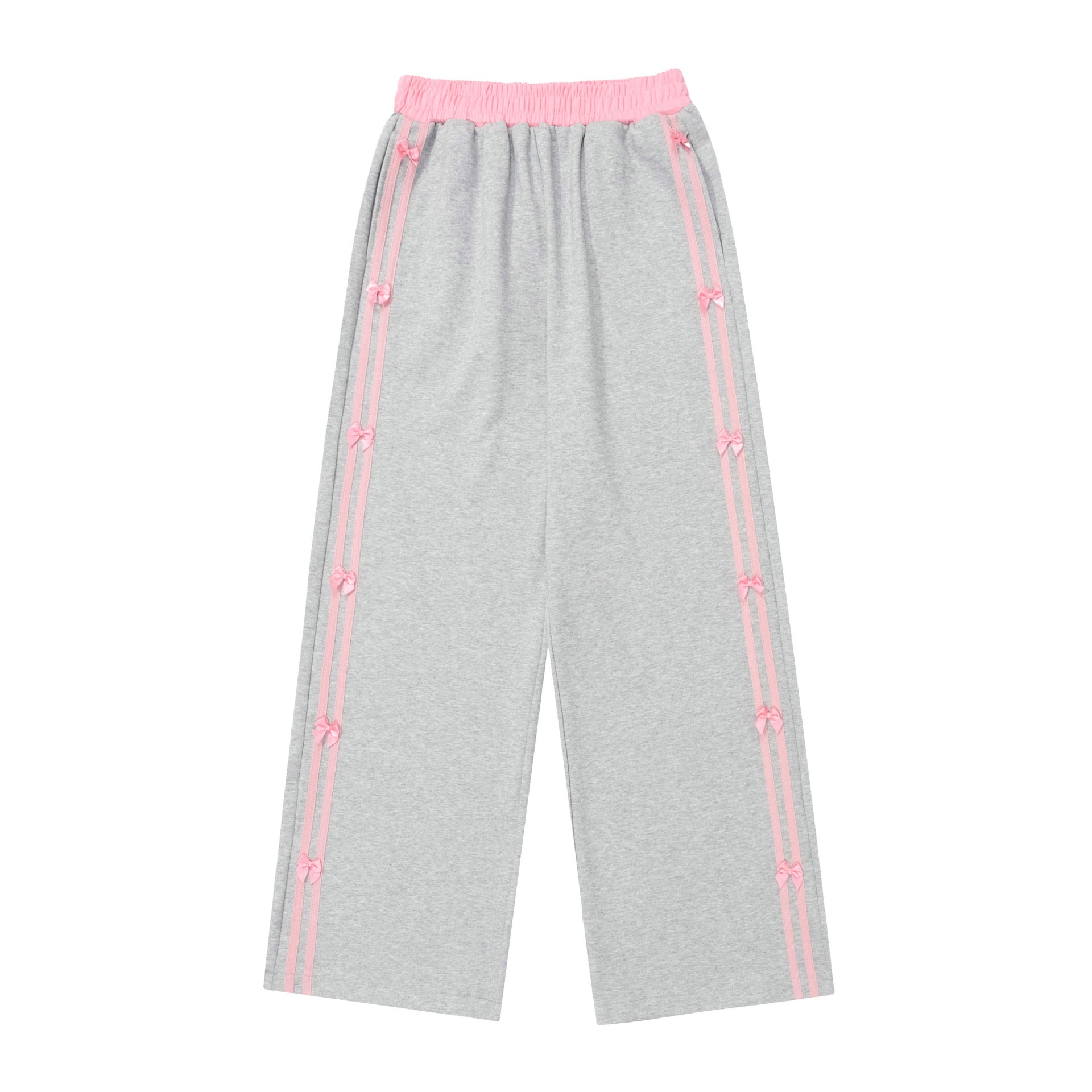 Pantaloni casual donna Valstrend con righe retrò stile americano e fiocco, vestibilità comoda e design vintage.