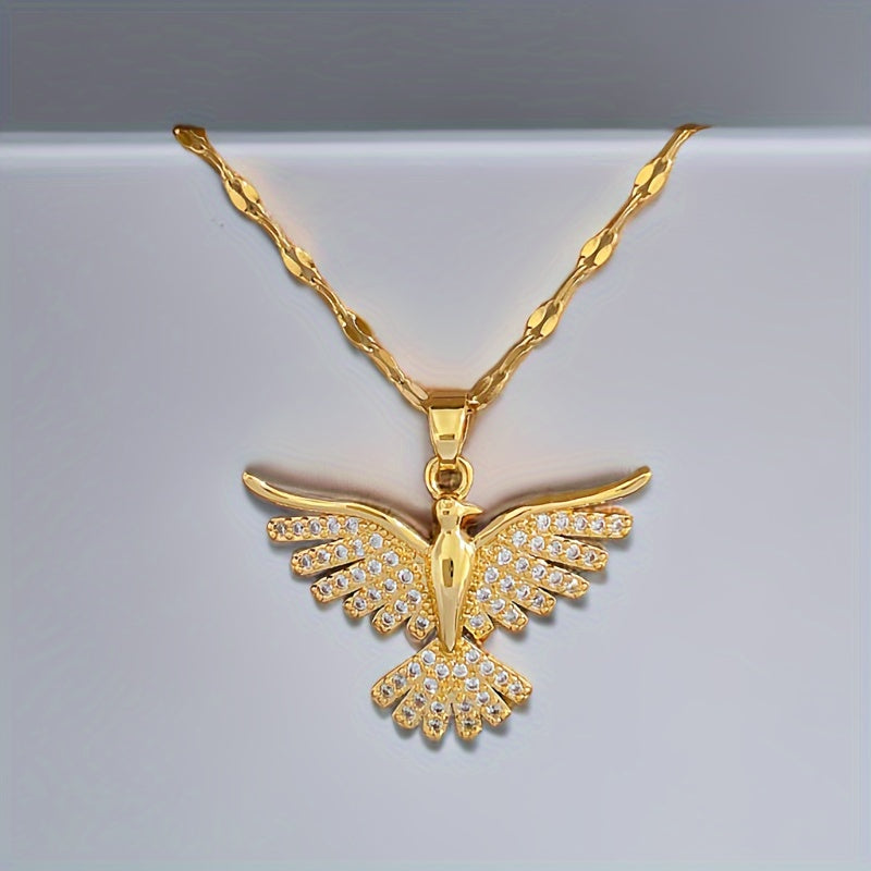 Collana con pendente a forma di uccello Phoenix in acciaio inossidabile, gioielli da festa per donna, regalo di Halloween o Natale