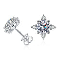 Orecchini a perno in argento sterling con moissanite, design a quattro griffe, elegante e brillante, di Valstrend shop.