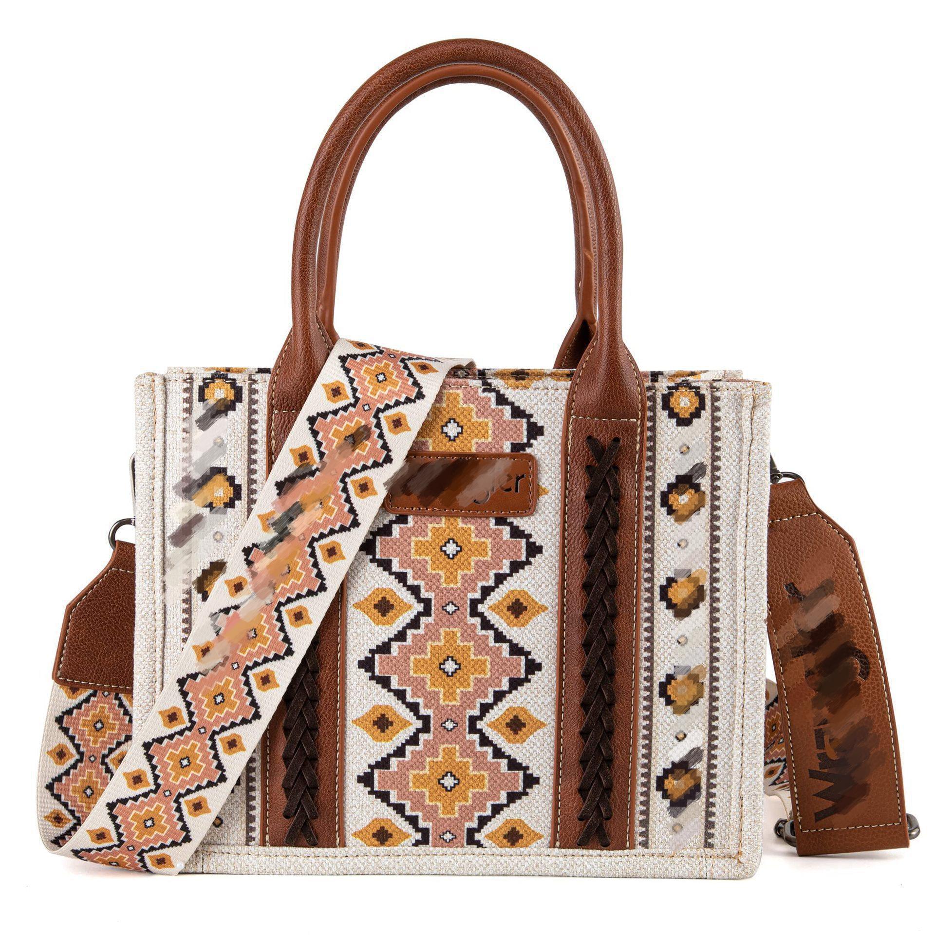 Borsa tote in pelle marrone di Valstrend, elegante portafoglio western da donna con tracolla e scomparti interni.