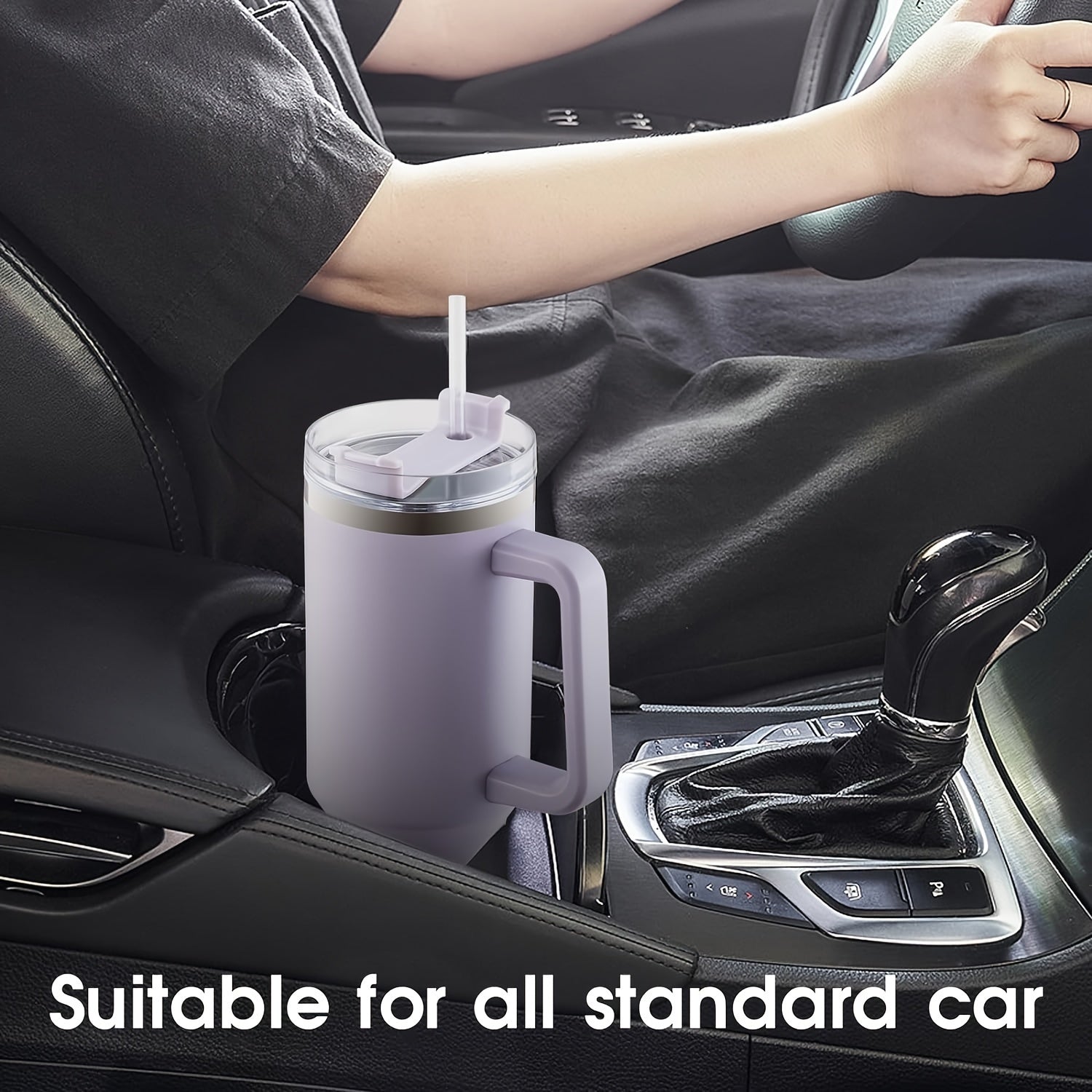 1pc Stainless Steel Tumbler with Lid and Handle, 40oz Insulated Travel Mug with Straw - Leakproof Drinking Cup for Car, Office & Home - Suitable for Various Models, Durable Drinkware, Ideal for Gifting