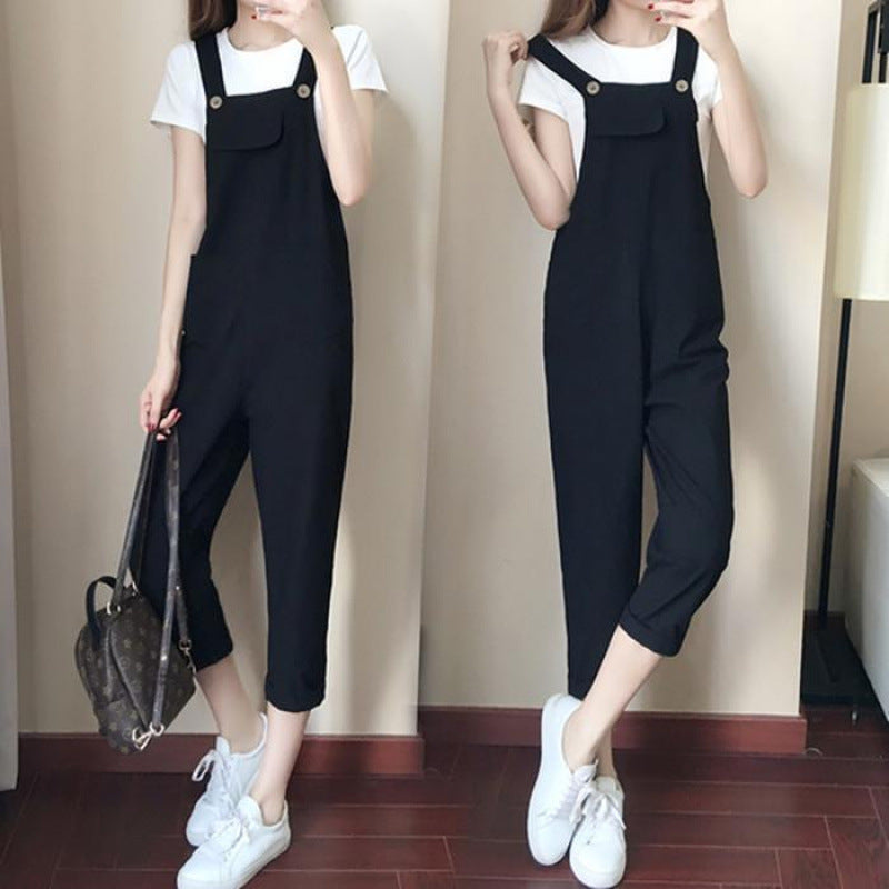 Pantaloni corti con bretelle da donna Valstrend, abbigliamento estivo, taglia plus, due pezzi, stile casual e comodo