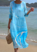 Vestito da donna Valstrend con stampa floreale artistica, ideale per vacanze e tempo libero, in tessuto leggero e comodo.