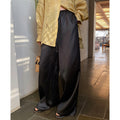Pantaloni donna Valstrend satin larghi con vita elastica, coulisse e stile casual, pantaloni a gamba larga e drappeggiati