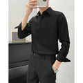 Camicia da uomo Valstrend in tessuto modal anti-rughe a righe, stile elegante e confortevole, con colletto e maniche lunghe.