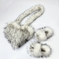 Borsa a tracolla Valstrend con pelliccia di procione e morbido rivestimento in peluche, ideale come borsa da casa e scarpe.