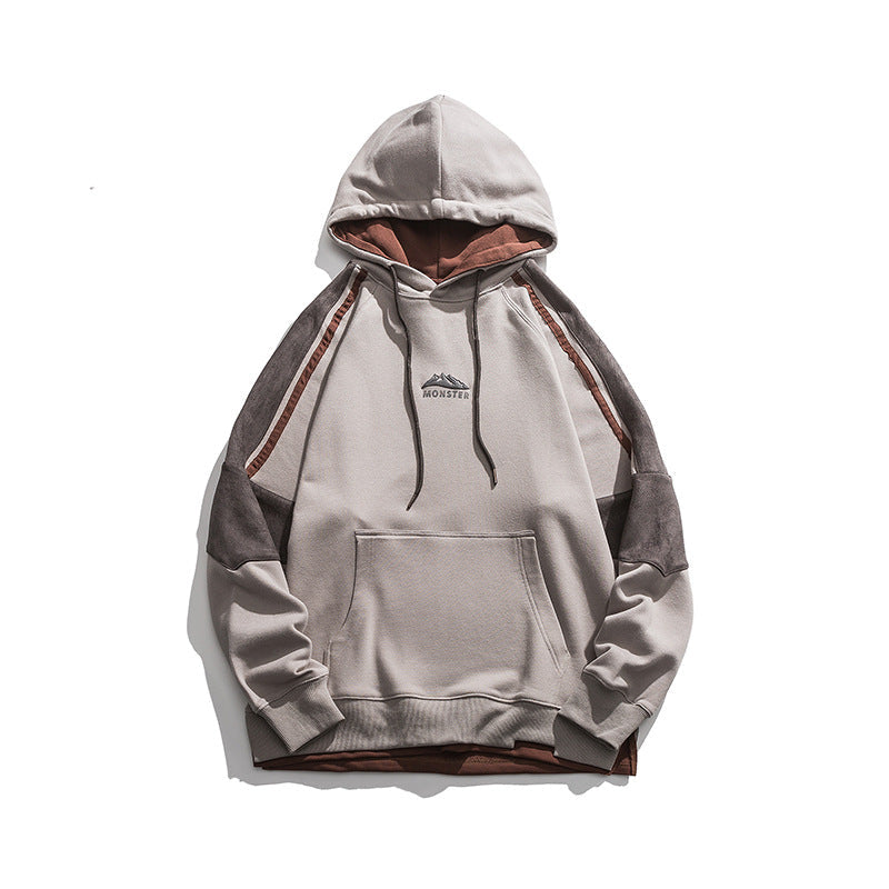 Felpa con cappuccio oversize Valstrend con colori contrastanti, due pezzi, stile casual e comodo, vista frontale.