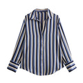 All-match Silk Satin Texture Draping Long-sleeved Shirt For Women