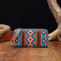 Portafoglio bohemien in cotone e lino stampato, donna, portacarte a mano, stile vintage, marca Valstrend.