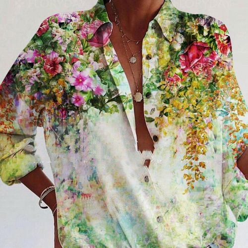 Camicia casual e larga da donna Valstrend, tessuto morbido, stile rilassato, ideale per look quotidiani e comodi.