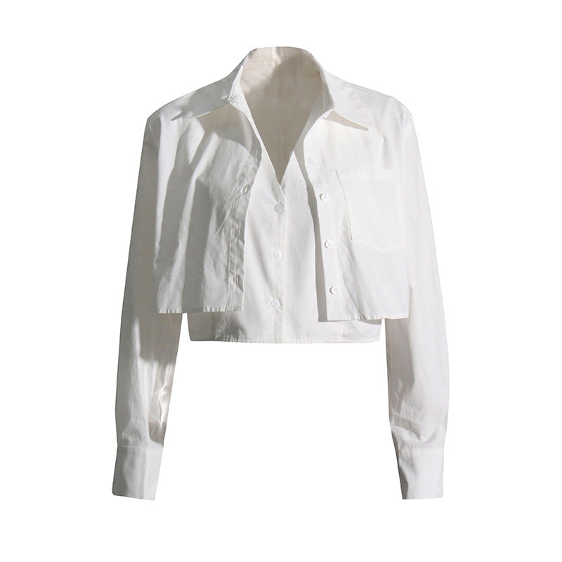 Camicia casual donna a maniche lunghe in tinta unita, versatile e comoda, marchio Valstrend.