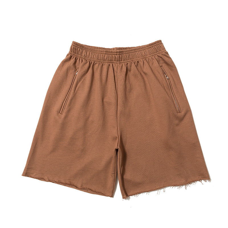 Men's Fashion Pure Color Washed Cotton Shorts