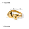Stainless Steel Asymmetric Heart Shape Open Rings Romantic Valentine's Day Jewelry Gifts For Women Fashion Jewelry