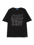 Retro Loose Cotton Black Half-length Sleeve T-shirt For Women