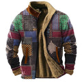 Giacca casual in patchwork autunno-inverno Valstrend, stampa 3D, uomo, stile casual e caldo con motivi colorati.
