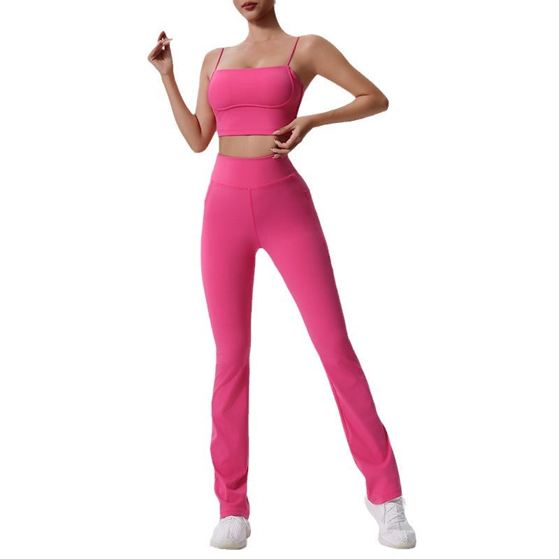 Completo di abbigliamento yoga donna Valstrend, tuta sport traspirante e comoda per fitness e esercizi.