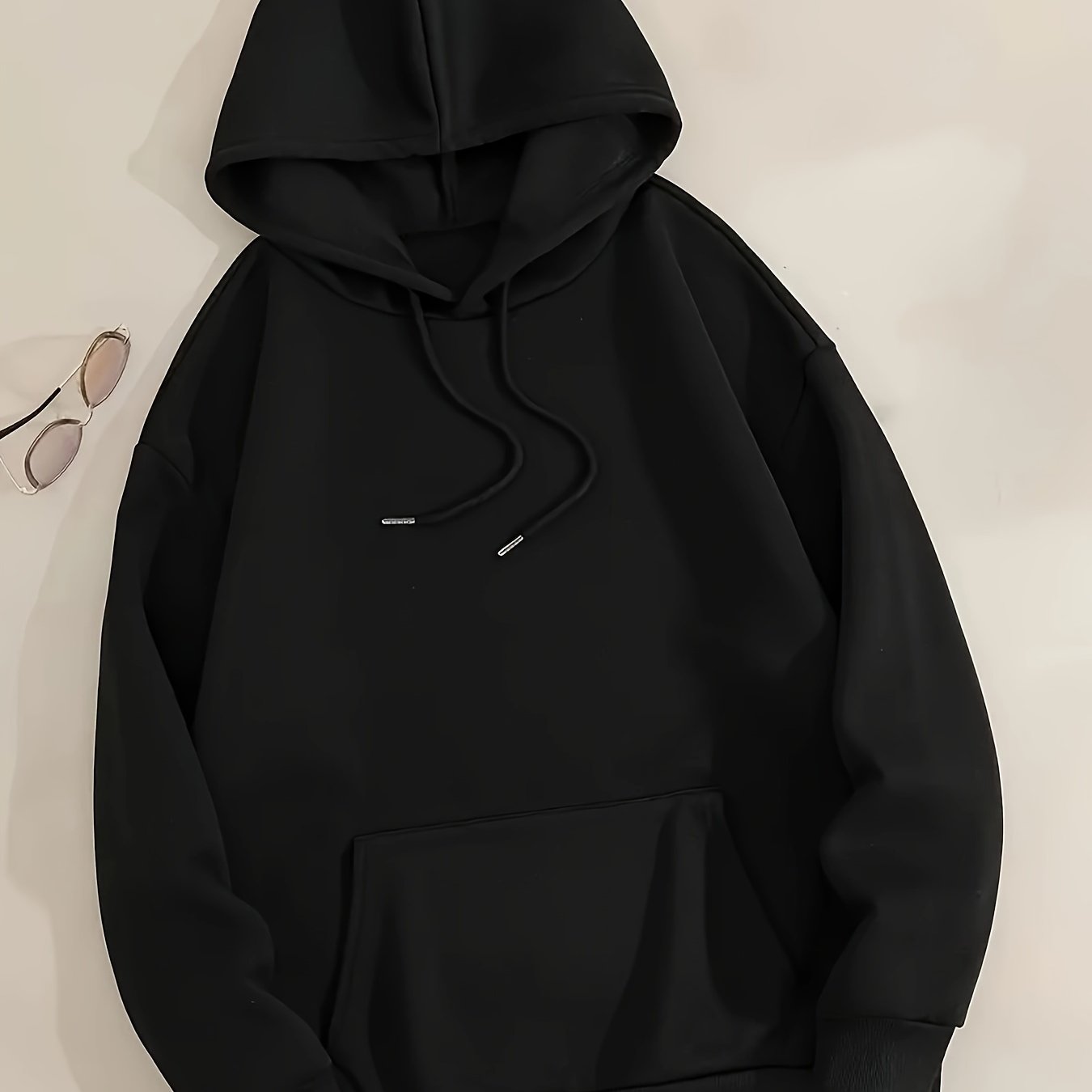 Felpa con cappuccio casual da uomo Valstrend, morbida e tinta unita, ideale per primavera e autunno, all'aperto.