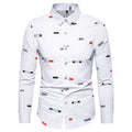 Autumn Men's Plaid & Printed Long-sleeved Shirt