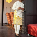 Completo da uomo casual minimalista con stampa africana, vestito Valstrend, dettagli eleganti e tessuto leggero, stile moderno e confortevole.