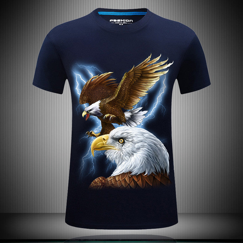 Maglietta uomo a maniche corte con stampa digitale 3D, design moderno, marchio Valstrend shop, visibile fronte t-shirt.