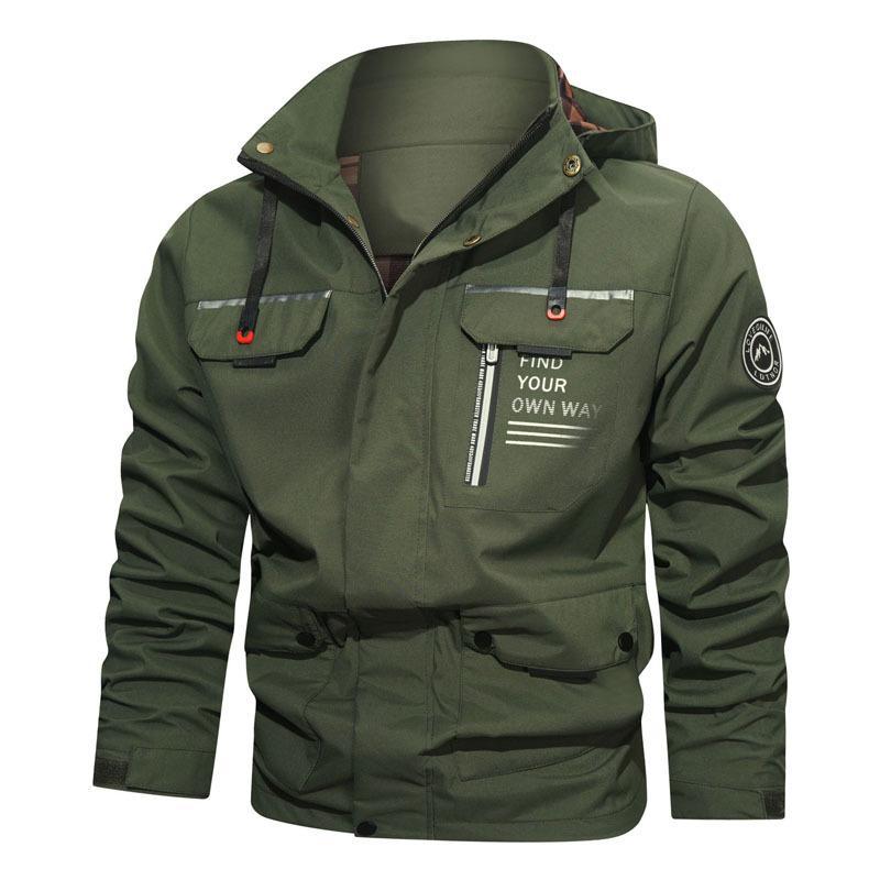 Giacca casual da uomo Valstrend shell outdoor con cappuccio, fodera fleece, ideale per attività sportive e uscite all'aperto.