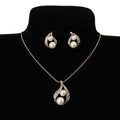 Completo set di gioielli da sposa Valstrend con collana a goccia d'acqua e perle, per il mercato europeo e statunitense.