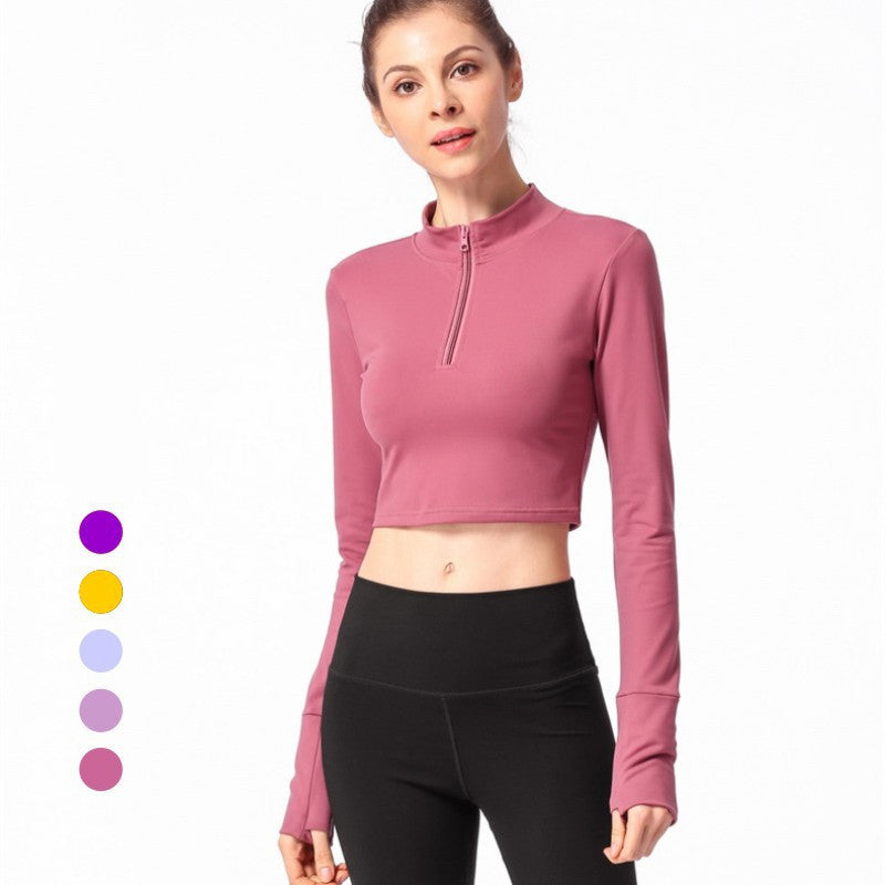 Maglietta a maniche lunghe skinny yoga Valstrend, tessuto elasticizzato, adatta a esercizi di yoga e attività sportive.