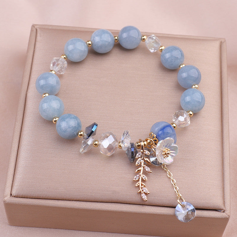 Bracciale femminile elegante Valstrend con pietre naturali e cristalli, accessorio alla moda per donne sofisticate