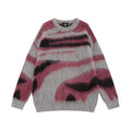 Maglione donna retrò Valstrend con colori contrastanti, vestibilità largha e stile casual, visibile in primo piano nell'immagine.