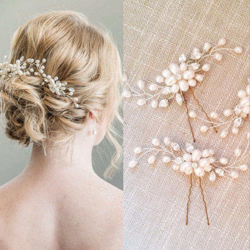 Spilla da sposa handmade con perle e cristalli, fermaglio per acconciature da sposa in stile coreano, marca Valstrend shop
