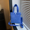 Borsa a tracolla singola in velluto a coste di colore solido, semplice e elegante, con tracolla sottile, marchio Valstrend shop.