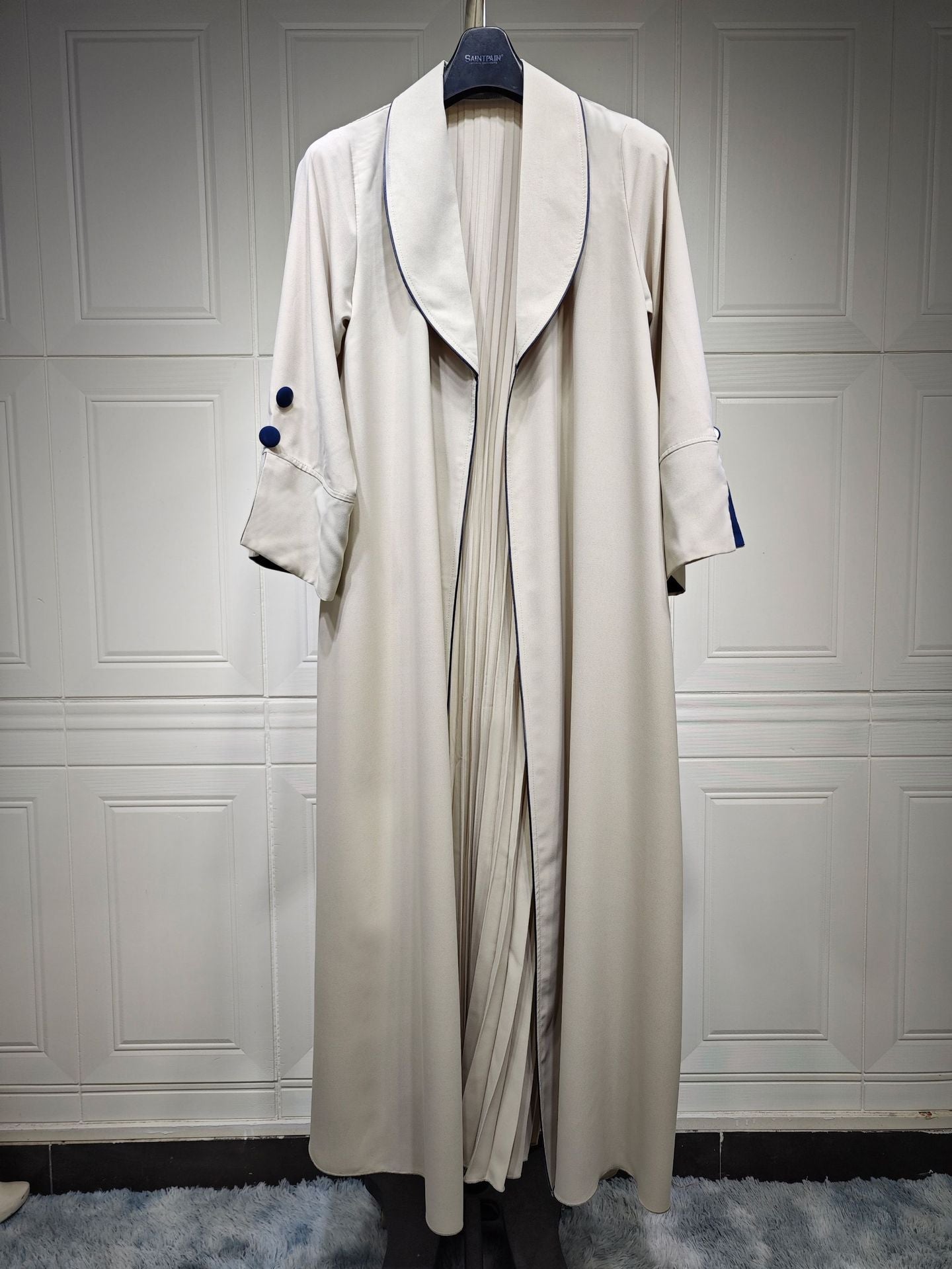 Cardigan lungo da donna Valstrend, abbigliamento autunno-inverno, elegante vestito trench con maniche lunghe e tasche.