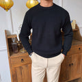 Maglione da uomo a manica lunga Valstrend, girocollo casual per autunno e inverno, tessuto morbido e confortevole.