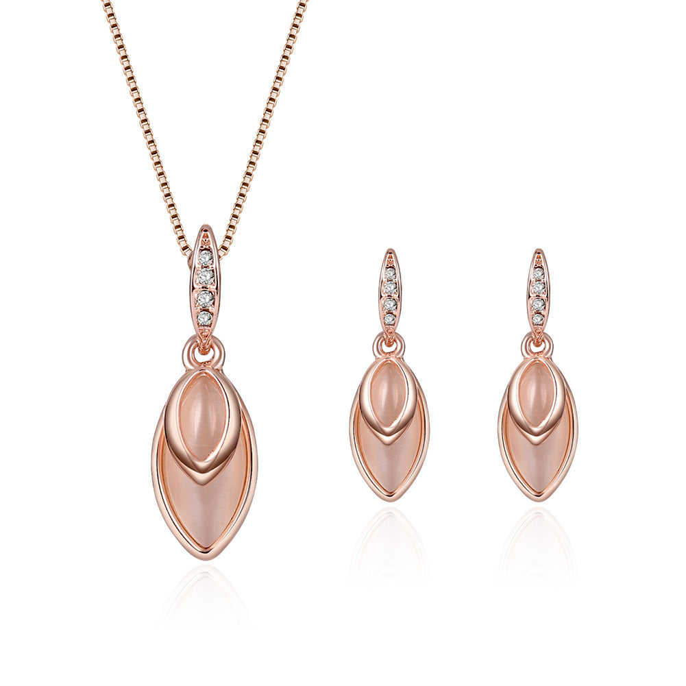 Set di gioielli da sposa Valstrend con orecchini e collana in stile europeo e americano, elegante e raffinato.