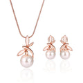 Set di gioielli da sposa con collana e orecchini di perle eleganti, Valstrend, perfetto per matrimoni e occasioni speciali