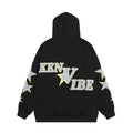 Men's Autumn And Winter High Street Fashion Design Five-pointed Star Fleece-lined Pullover