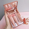 Pennelli da trucco portatili Valstrend Models 5 con specchio, set compatto e multifunzionale per make-up e bellezza.