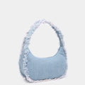 Borsa donna in jeans casual a spalla Valstrend, con dettagli in tessuto denim e tracolla regolabile, vista frontale.