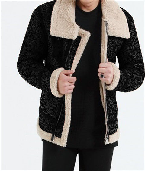 Giacca zip in tinta unita Explosive Solid Color Valstrend, taglio casual con cerniera frontale e collo alto, vista frontale.